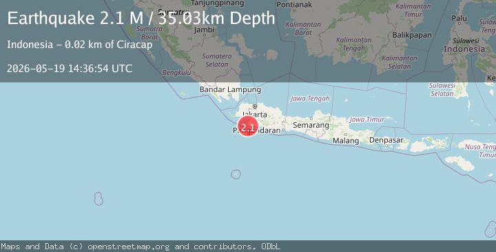 Map of Java, Indonesia