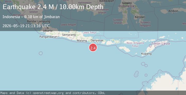 Map of South of Bali, Indonesia
