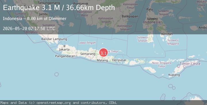 Map of Java, Indonesia