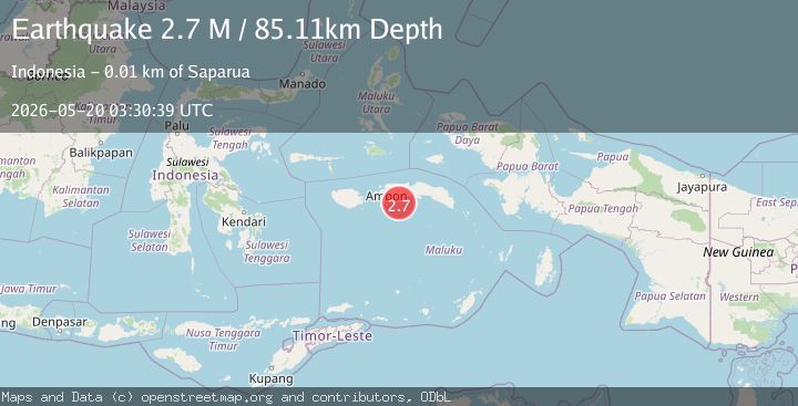 Map of Seram, Indonesia