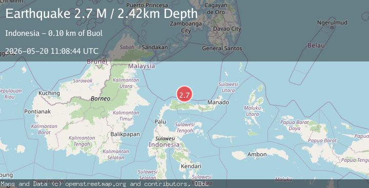Map of Minahassa Peninsula, Sulawesi