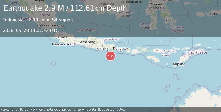 Map of South of Java, Indonesia