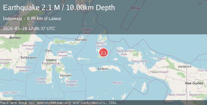 Map of Halmahera, Indonesia