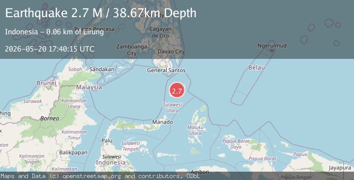 Map of Talaud Islands, Indonesia