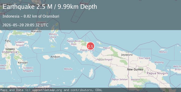 Map of West Papua Region, Indonesia
