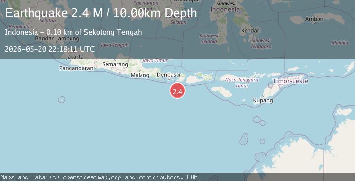 Map of Sumbawa Region, Indonesia