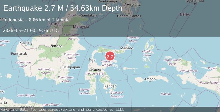 Map of Minahassa Peninsula, Sulawesi