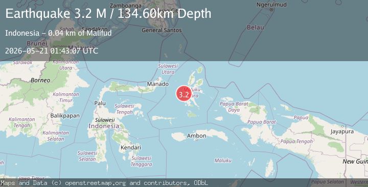 Map of Halmahera, Indonesia