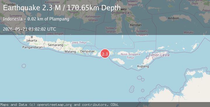 Map of Sumbawa Region, Indonesia