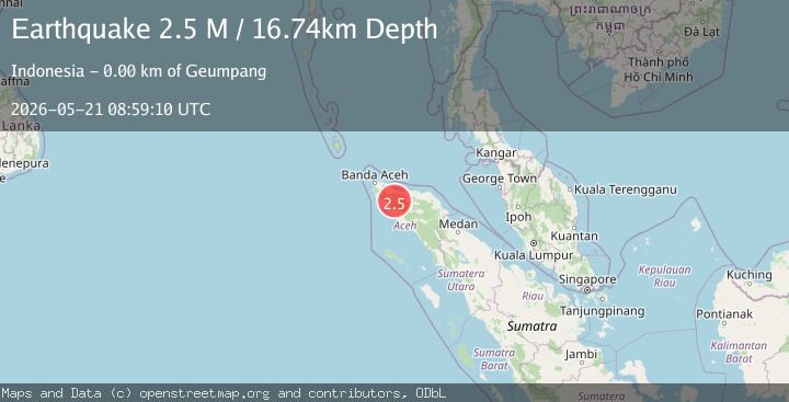 Map of Northern Sumatra, Indonesia