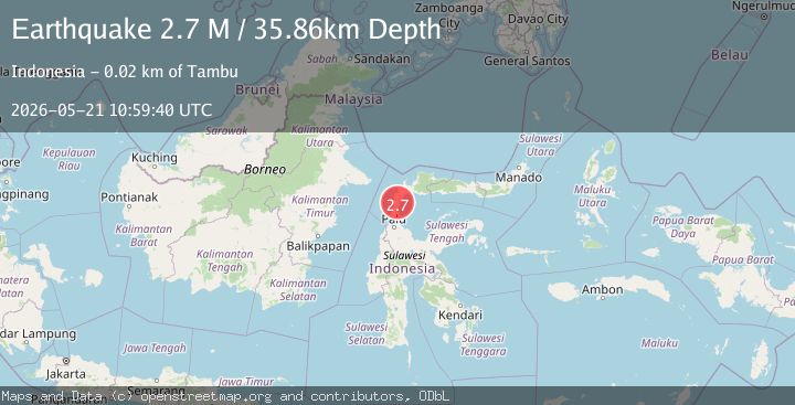 Map of Minahassa Peninsula, Sulawesi
