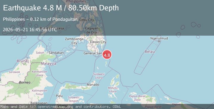 Map of Mindanao, Philippines