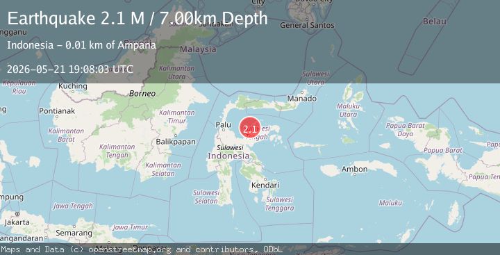 Map of Minahassa Peninsula, Sulawesi