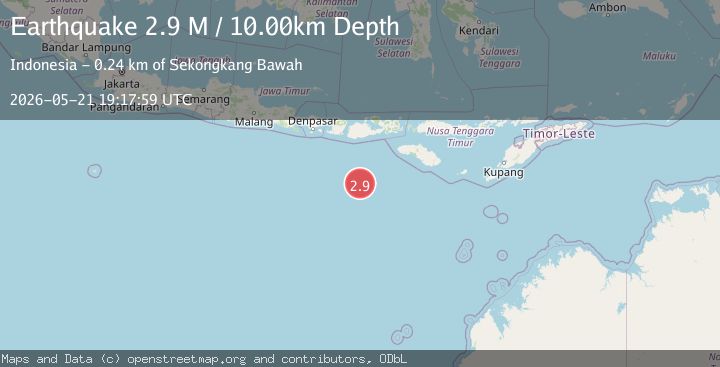Map of South of Sumbawa, Indonesia