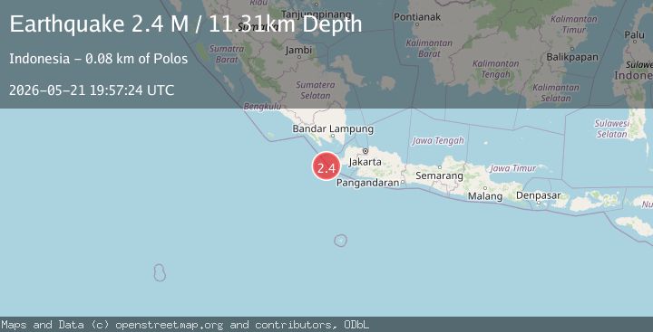 Map of Sunda Strait, Indonesia