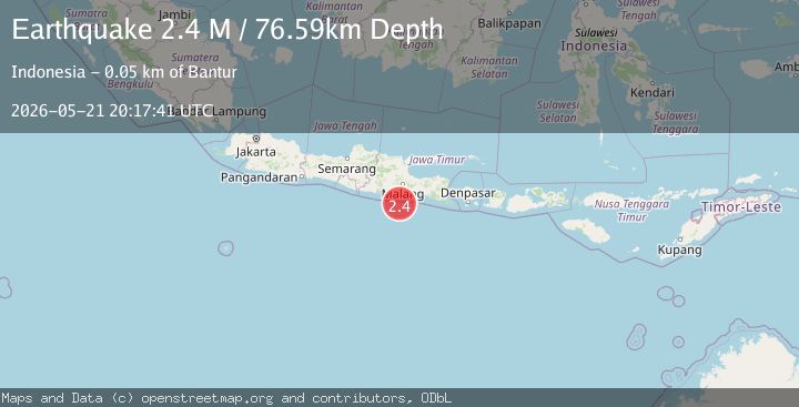 Map of Java, Indonesia