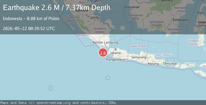 Map of Sunda Strait, Indonesia