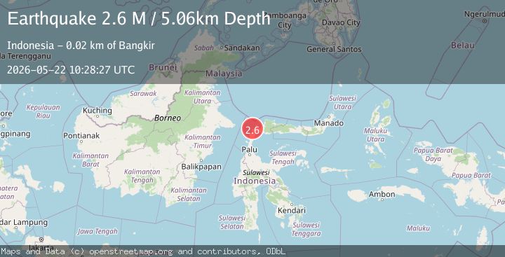Map of Minahassa Peninsula, Sulawesi