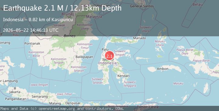 Map of Sulawesi, Indonesia