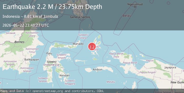 Map of Halmahera, Indonesia