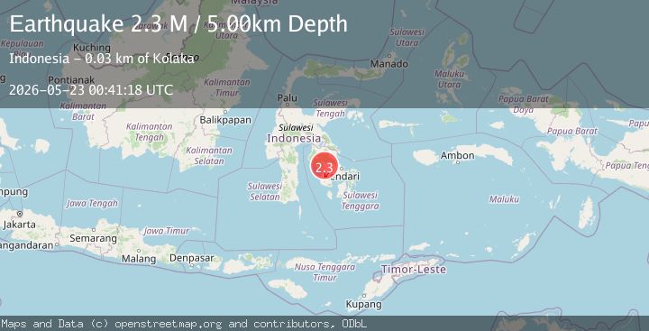 Map of Sulawesi, Indonesia