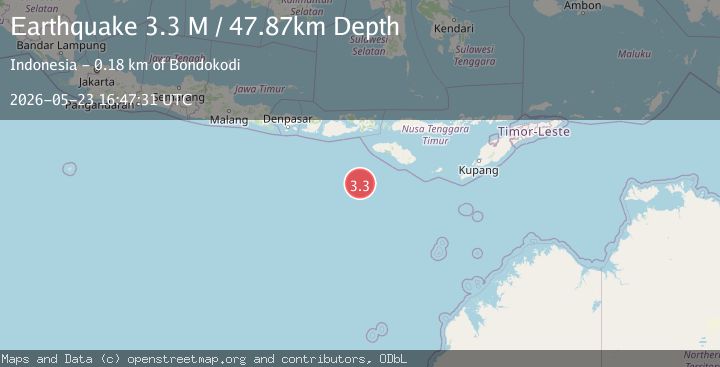 Map of South of Sumbawa, Indonesia