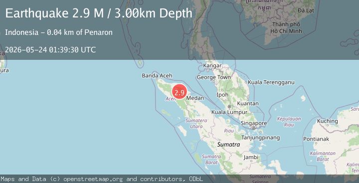 Map of Northern Sumatra, Indonesia