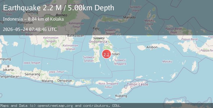 Map of Sulawesi, Indonesia