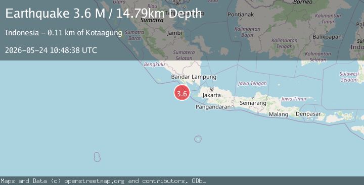 Map of Sunda Strait, Indonesia