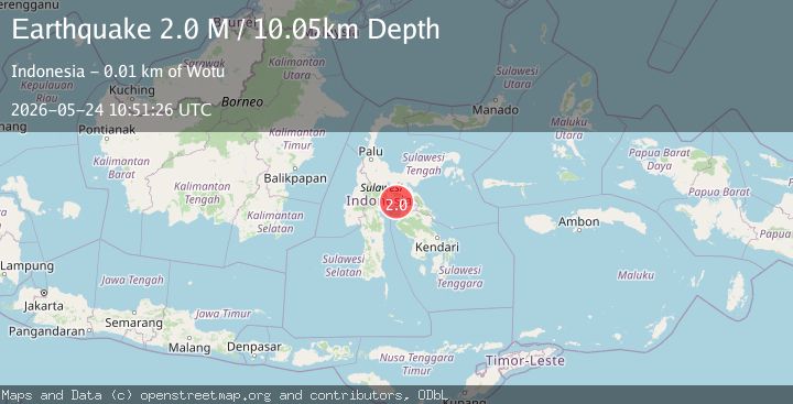 Map of Sulawesi, Indonesia