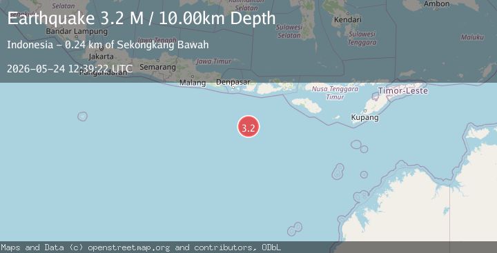 Map of South of Sumbawa, Indonesia