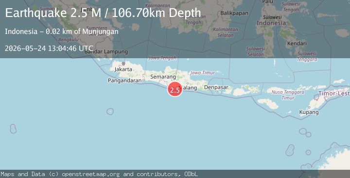 Map of Java, Indonesia