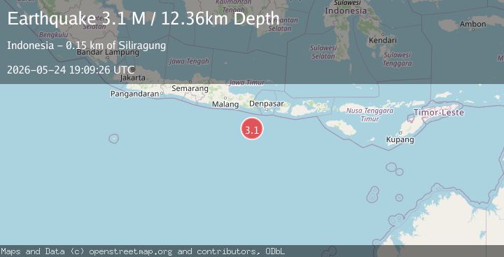 Map of South of Bali, Indonesia