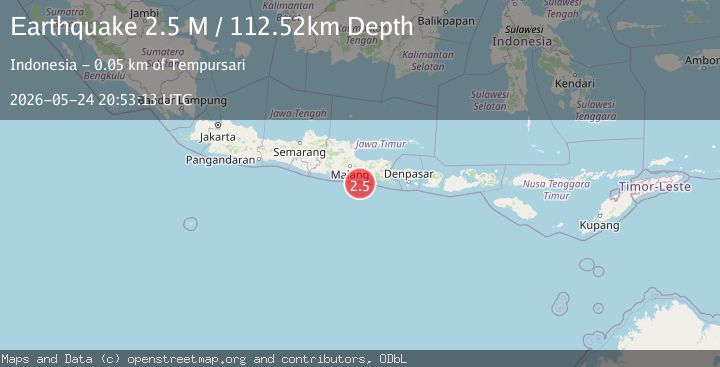 Map of Java, Indonesia