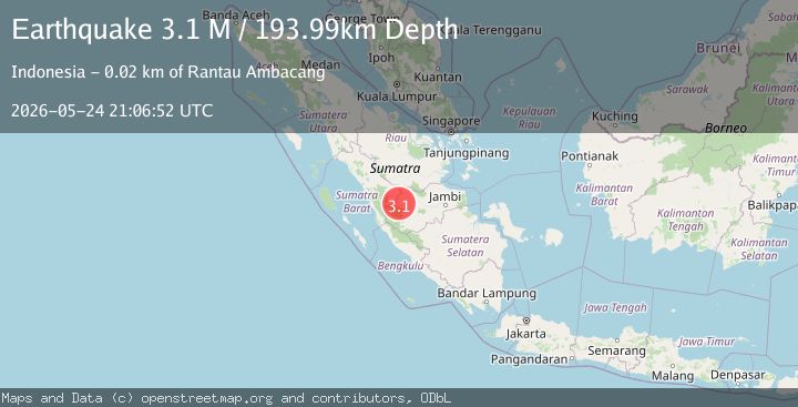 Map of Southern Sumatra, Indonesia