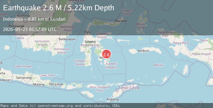 Map of Sulawesi, Indonesia