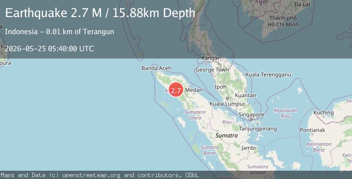 Map of Northern Sumatra, Indonesia