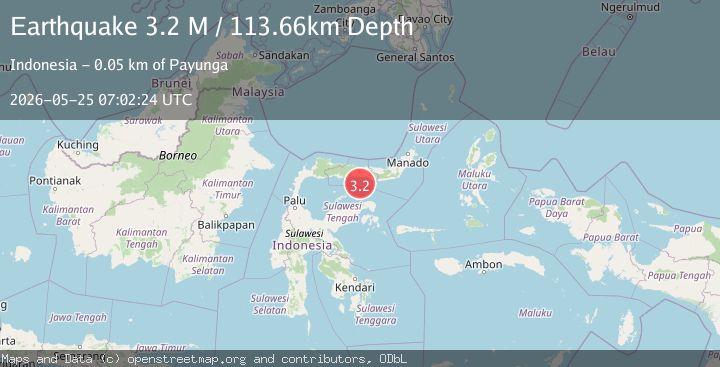 Map of Minahassa Peninsula, Sulawesi