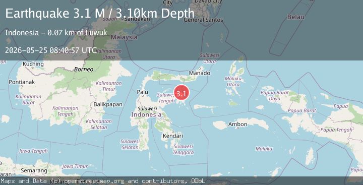 Map of Minahassa Peninsula, Sulawesi