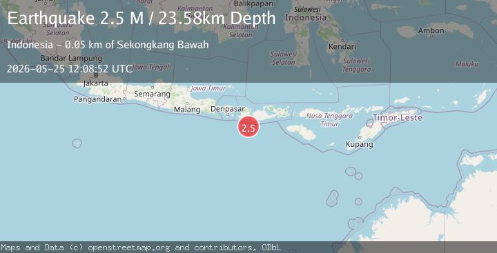 Map of Sumbawa Region, Indonesia