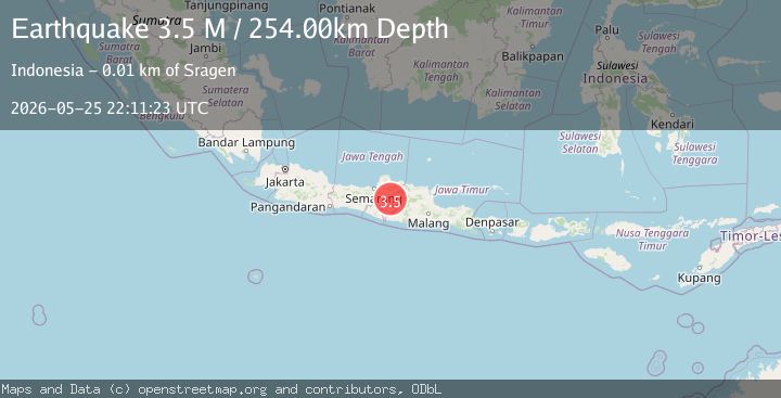 Map of Java, Indonesia