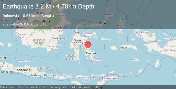 Map of Sulawesi, Indonesia