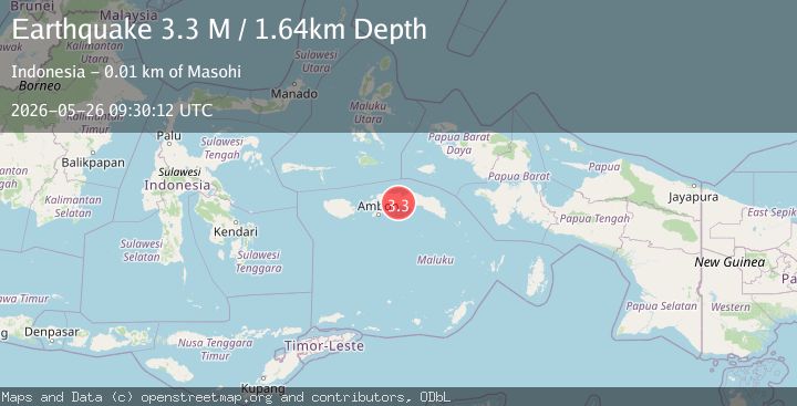 Map of Seram, Indonesia