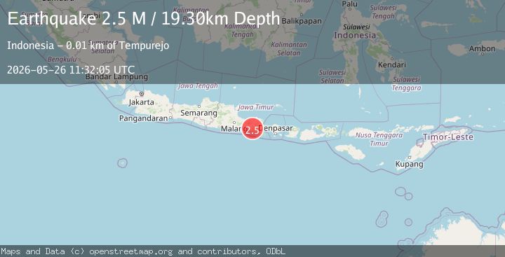 Map of Java, Indonesia
