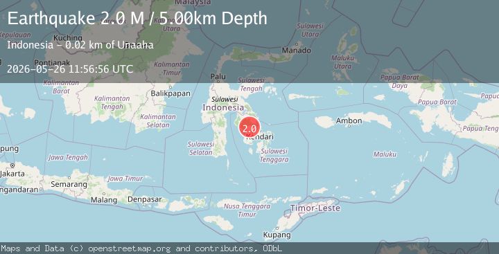 Map of Sulawesi, Indonesia