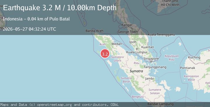Map of Northern Sumatra, Indonesia