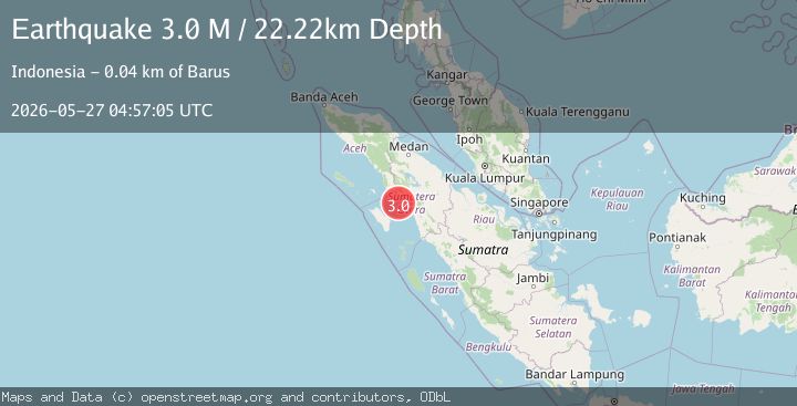 Map of Northern Sumatra, Indonesia