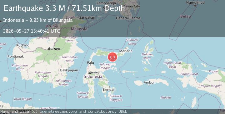 Map of Minahassa Peninsula, Sulawesi