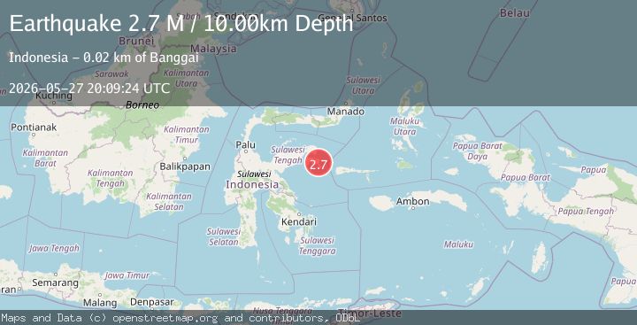 Map of Sulawesi, Indonesia