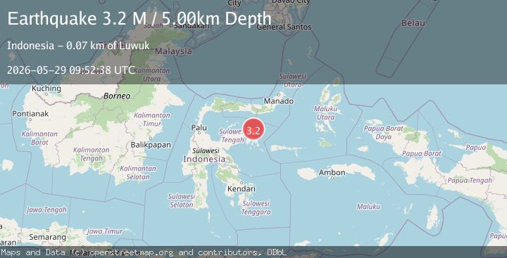 Map of Minahassa Peninsula, Sulawesi